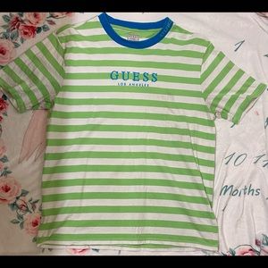 Men’s striped Guess Los Angeles Tshirt Sz Medium